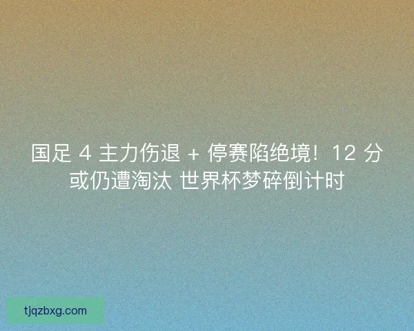 国足 4 主力伤退 + 停赛陷绝境！12 分或仍遭淘汰 世界杯梦碎倒计时