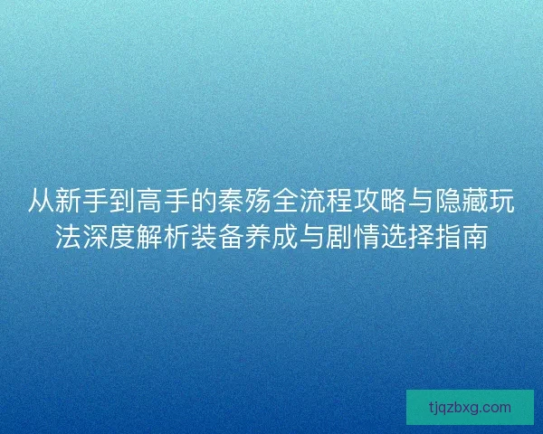 从新手到高手的秦殇全流程攻略与隐藏玩法深度解析装备养成与剧情选择指南