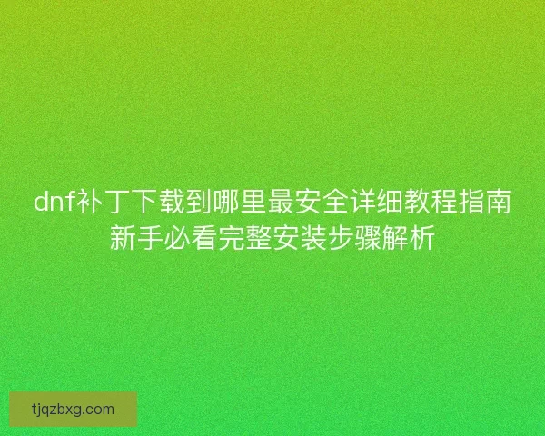 dnf补丁下载到哪里最安全详细教程指南新手必看完整安装步骤解析
