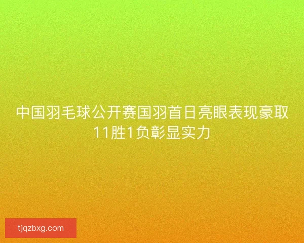 中国羽毛球公开赛国羽首日亮眼表现豪取11胜1负彰显实力 中国羽毛球公开赛国羽首日亮眼表现豪取11胜1负彰显实力
