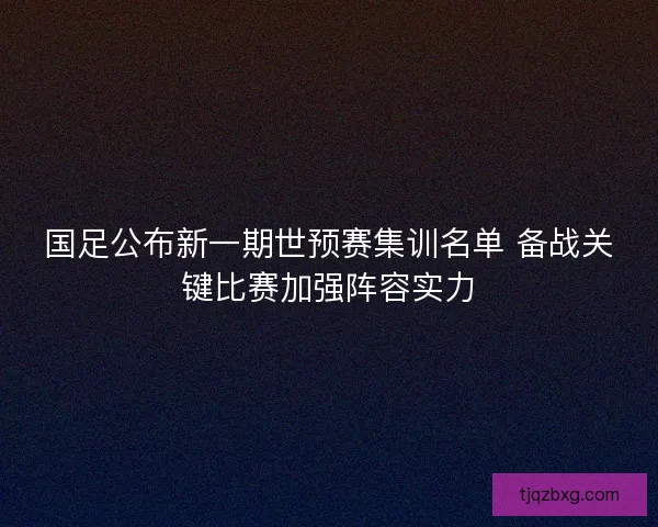 国足公布新一期世预赛集训名单 备战关键比赛加强阵容实力