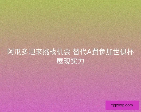 阿瓜多迎来挑战机会 替代A费参加世俱杯展现实力